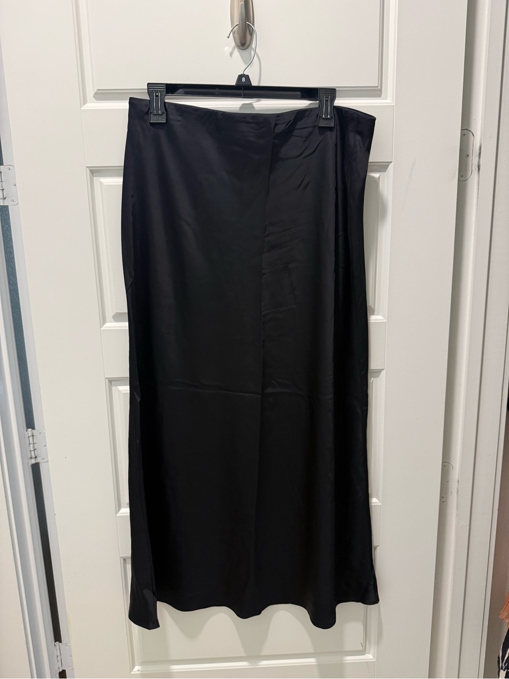 Abercrombie Black Satin Maxi Skirt - Large Petite